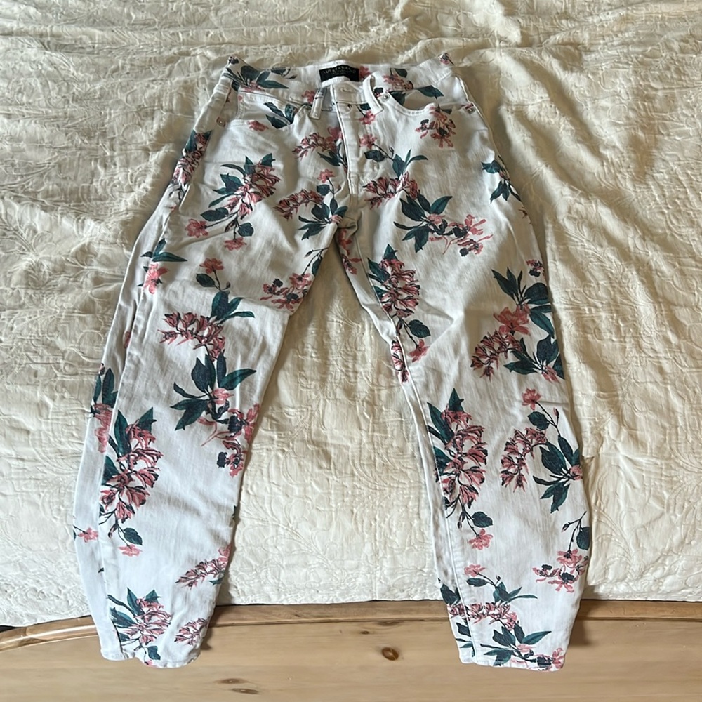 Lucky Brand high rise floral skinny jeans